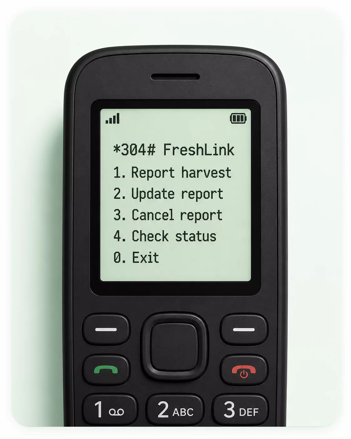USSD harvest reporting on a basic phone